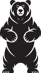 Obraz premium Standing Bear Silhouette Icon, Wild Animal Vector Illustration, vector illustration of bear icon, symbol of bear icon.