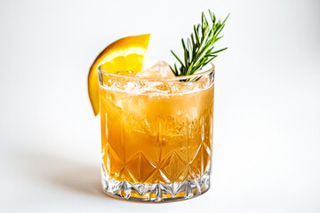 Fototapeta premium Glass of a drink with a slice of orange on top