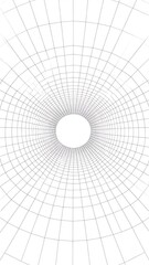 Obraz premium Abstract Digital Data Grid Pattern Flowing Around A Central White Circle in Blue and White Color Scheme