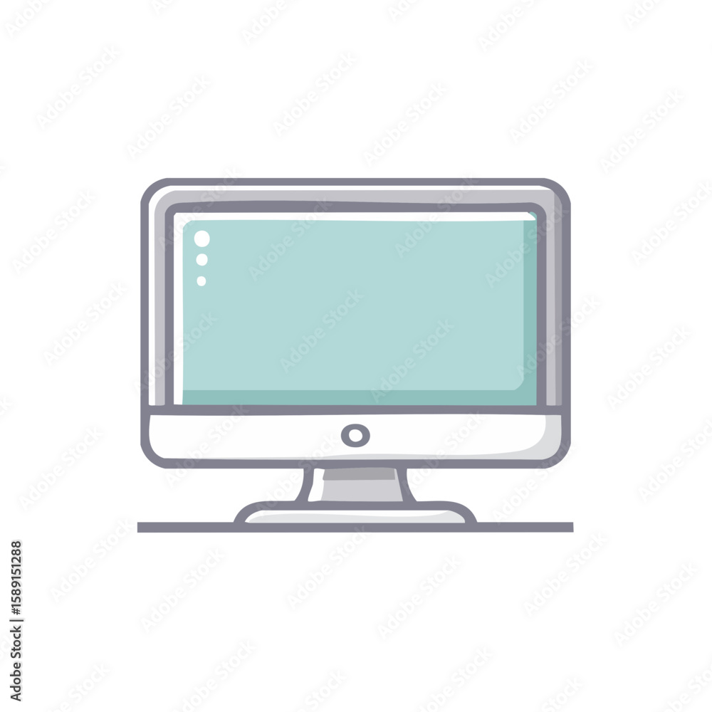 Aufkleber flat computer screen illustration desktop monitor display technology device design element user inte