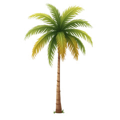Obraz premium Tropical serenity a solitary palm tree against a serene atmosphere isolated on a transparent setting