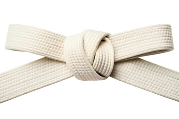 White martial arts belt isolated with transparent background