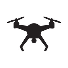 Drone Icon Quadcopter Silhouette, Aerial Vehicle, Unmanned Aircraft System