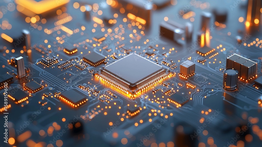 Aufkleber exploring the intricate circuitry of modern technology digital realm macro photography high-tech env