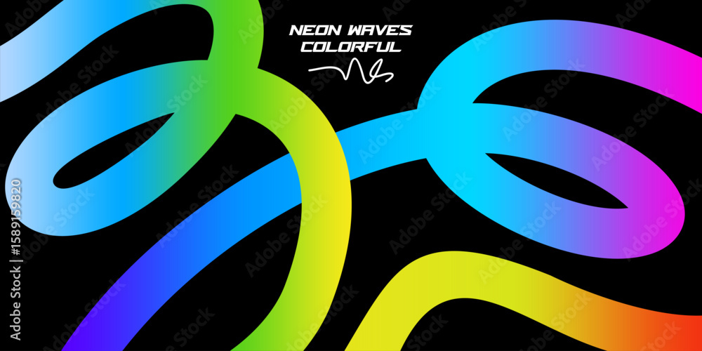 Poster gradient lines abstract background. wave color shapes pattern. vector 3d curve elements. spiral rain