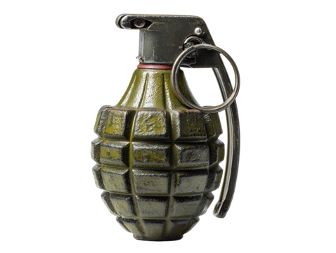  Classic hand grenade isolated on transparent background