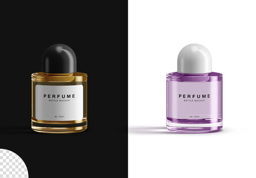 Perfume Cosmetic Bottle Fragrance Branding Packaging Mockup