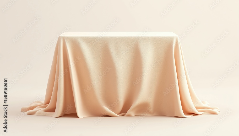 Poster decorative box wrapped in a table cloth - 3d render displaying elegant and functional home decor pie