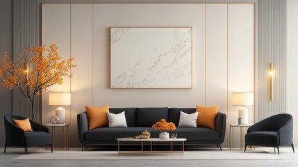 Modern living room design contemporary home interior photography cozy environment wide angle minimalist aesthetic