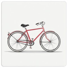 Side view of a vintage-style red bicycle