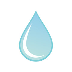 Simple water drop icon isolated on black background Blue droplet shape for hydration design Raindrop for environmental projects