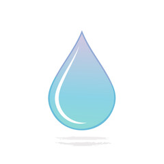 Single water drop illustration graphic with reflection on black background for environment or conservation concept