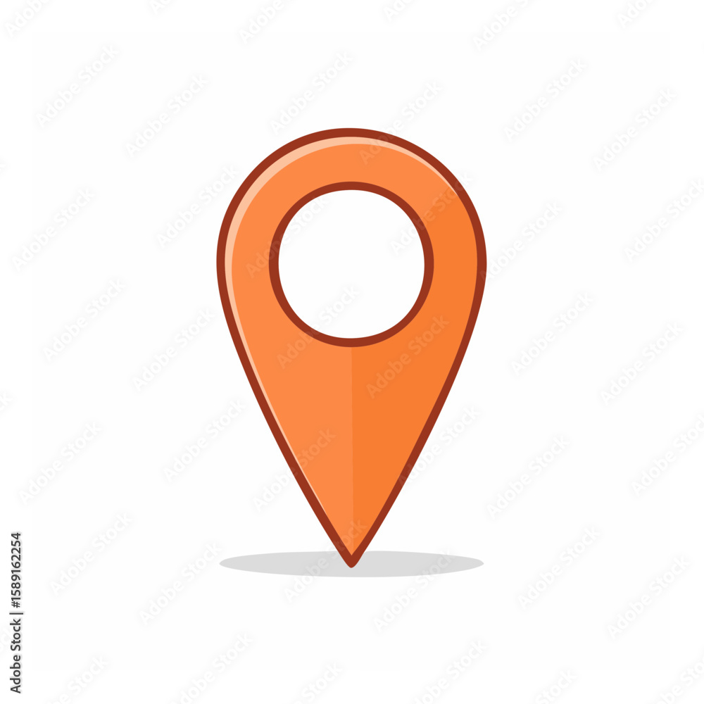 Poster orange map pin icon navigation symbol travel location vector illustration pointer sign point map mar