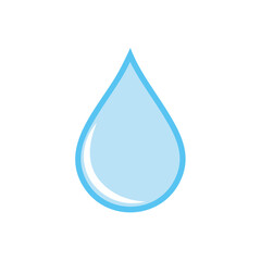 Isolated Light Blue Water Drop Graphic on Black Background Refreshing Liquid Cleanliness Purity Illustration