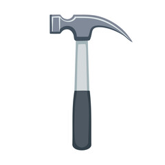Illustration of a Metal Claw Hammer Tool for Construction Work and Home Repair