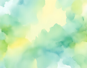Fototapeta premium Pastel Yellow Blue Green Watercolor Background 