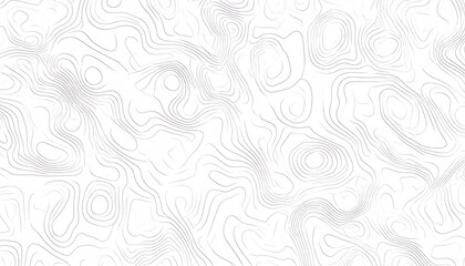 Abstract Topographic Field of Elevation Lines Forming Soft Landscape Shape in White