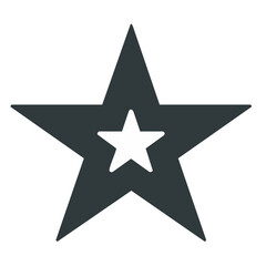 Obraz premium Grey star design element with white star inside isolated on black background, night sky concept