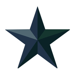 Obraz premium Five-pointed star with shades of blue and green on black background, a geometric vector illustration.