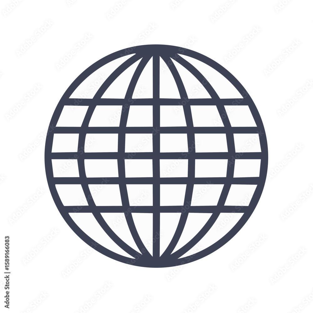 Poster stylized globe icon against black background, global network and connection theme for website and pr