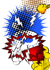 Modern creative pop art vibrant comic book style background. Cartoon effects explosion design.