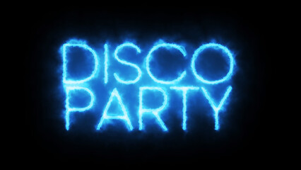 Disco Party neon sign. Neon sign disco party night club.	
