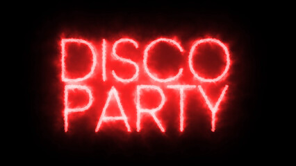 Disco Party neon sign. Neon sign disco party night club.	
