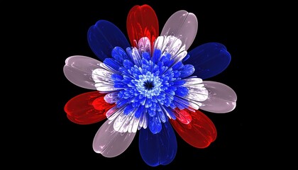 Abstract flower, patriotic colors