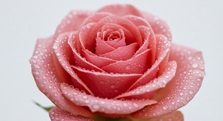 Zachte roze roos glanst mooi met dauwdruppels. AI Generated