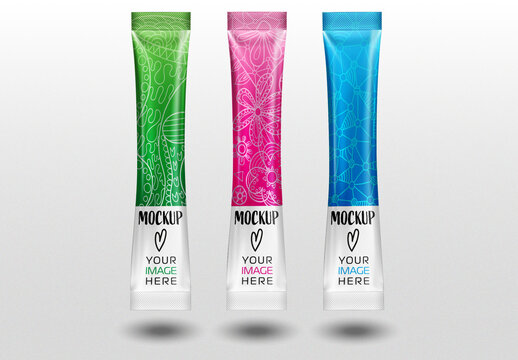 Realistic Stick Sachet Mockup