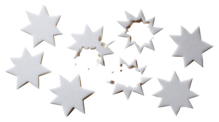 Scattered seven pointed stars, abstract background