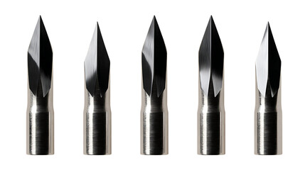 Five different types of engraving bits.