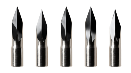 Five different types of engraving bits.