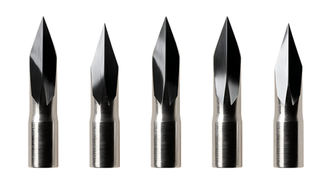 Five different types of engraving bits.