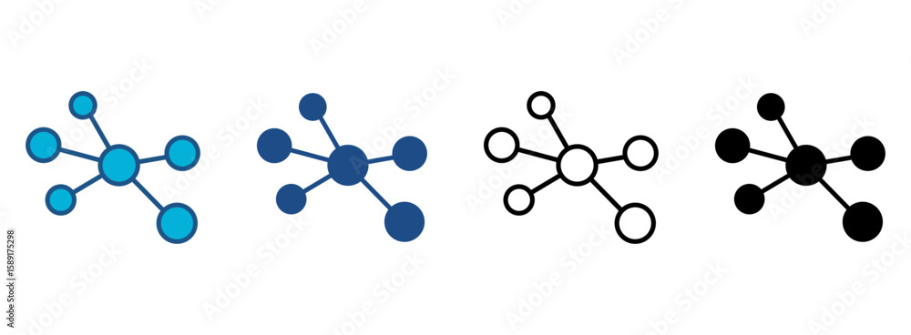 Poster network icon set with multiple styles. vector illustration