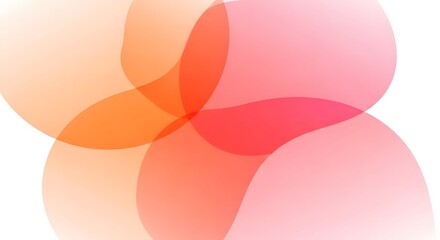 Overlapping circles in shades of pink and orange on white background