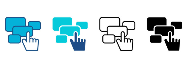 Interface Icon Set With Multiple Styles. Vector Illustration