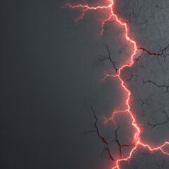 Cracked surface, glowing red streaks