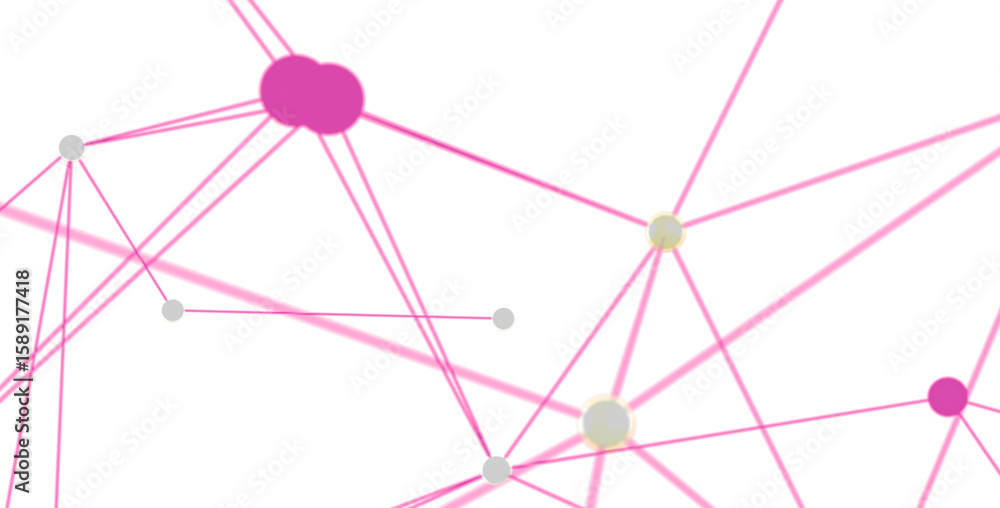 Poster modern abstract background with pink lines connecting nodes. ideal for technology, network, connecti