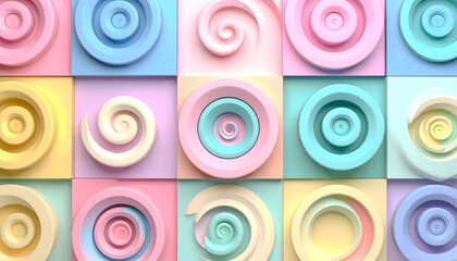 Pastel Spiral Pattern Background