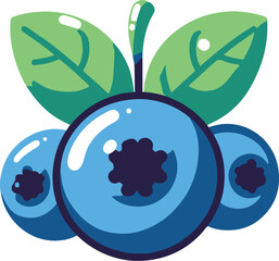 blueberry flat vector illustration
