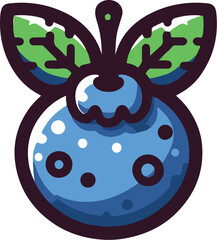 blueberry flat vector illustration