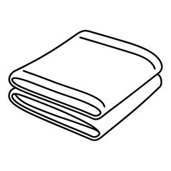 Folded Blanket Line Art Illustration for Graphic Design and Decoration