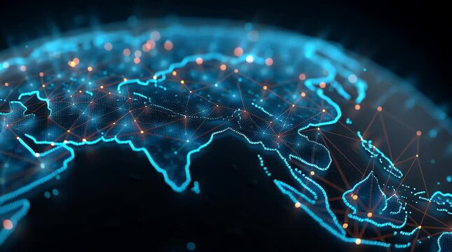 Global Connectivity:  A luminous, interconnected network wraps around the Earth, a visual representation of the world's digital heartbeat. Revealing the powerful.