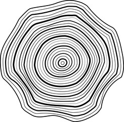 Circle design featuring multiple concentric wavy rings with smooth organic curves creating layered radial textures.