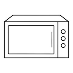 Obraz premium Microwave Oven Outline Icon Kitchen Appliance Vector Illustration