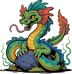 Basilisk is coiled dramatically