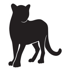 the silhouette of a cheetah with a transparent background. vector illustration of a cheetah