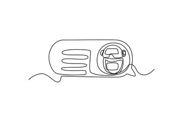 Smart chatbot character business. AI chat concept. Single line draw design. Vector graphic illustration