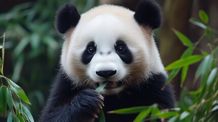 Fototapeta premium cute panda eye close up